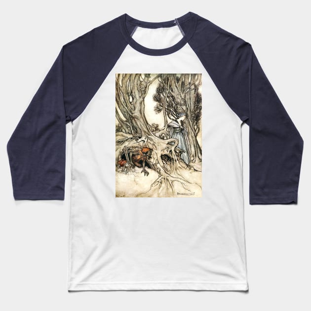 Fairy of the Mine - Comus, Arthur Rackham Baseball T-Shirt by forgottenbeauty